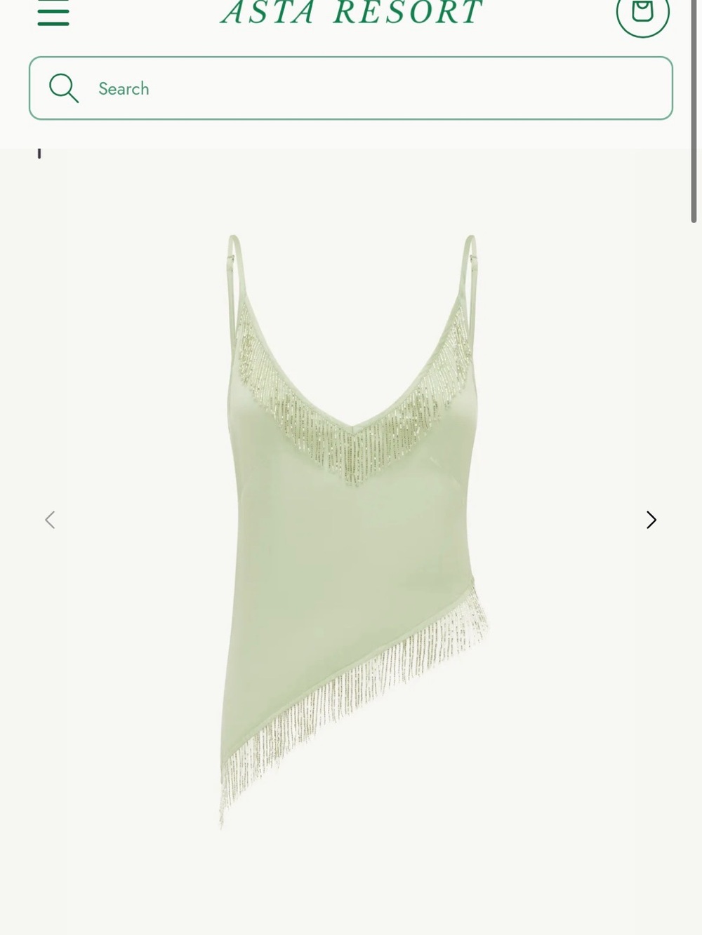 Marcia Beaded Top Seafoam - ASTA RESORT